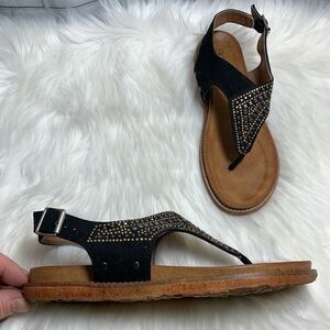 Boutique By Corkys Layla Sanda Black Suede Thong‎